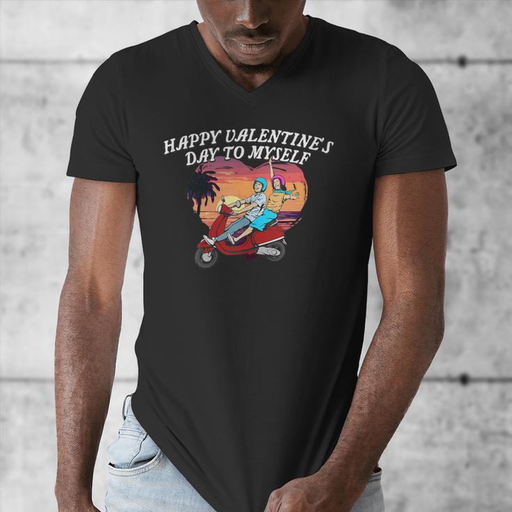 Happy Valentines Day To Myself Introvert Humor Men's V-Neck T-Shirt Happy Valentines Day To Myself Introvert Humor Men's V-Neck T-Shirt