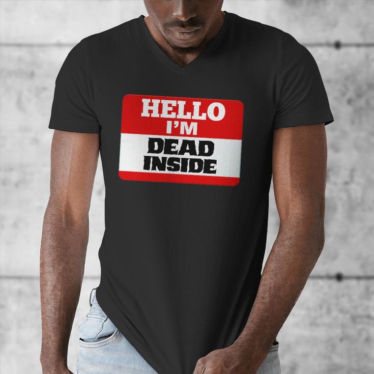 Hello I'm Dead Inside Name Tag Introvert Sarcastic Men's V-Neck T-Shirt