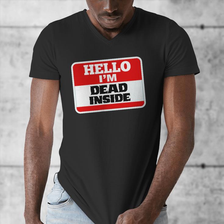 Hello I'm Dead Inside Name Tag Sarcastic Introvert Men's V-Neck T-Shirt