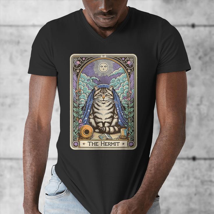 The Hermit Cat Tarot Card Introvert By Georgi Men's V-Neck T-Shirt