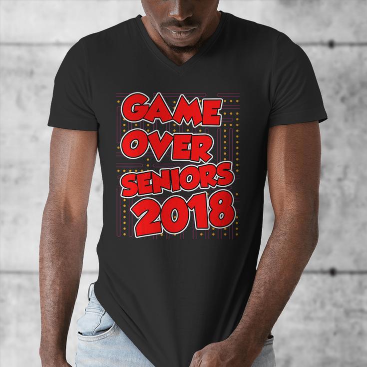 High School Graduation Tshirt Game Over Senior Class Of 2018 Men's V-Neck T-Shirt