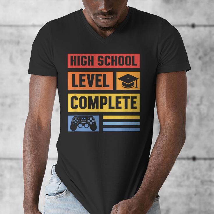 High School Level Complete Class Of 2024 Senior Graduation Men's V-Neck T-Shirt