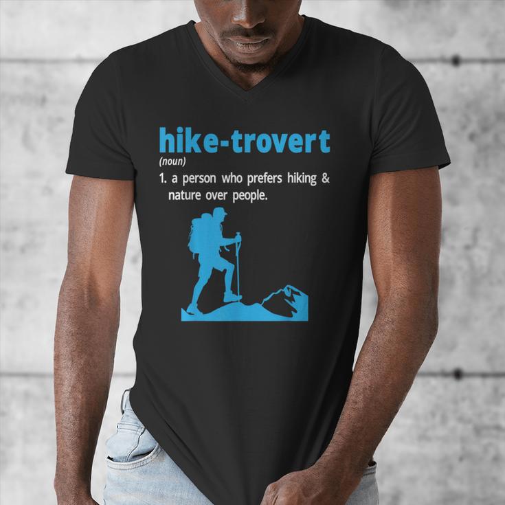 Hike-Trovert Hiking Humor Definition Introvert Men's V-Neck T-Shirt