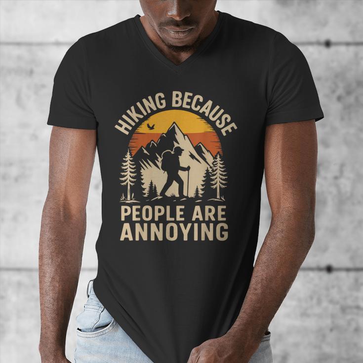 Hiking Because People Are Annoying Introvert Men's V-Neck T-Shirt