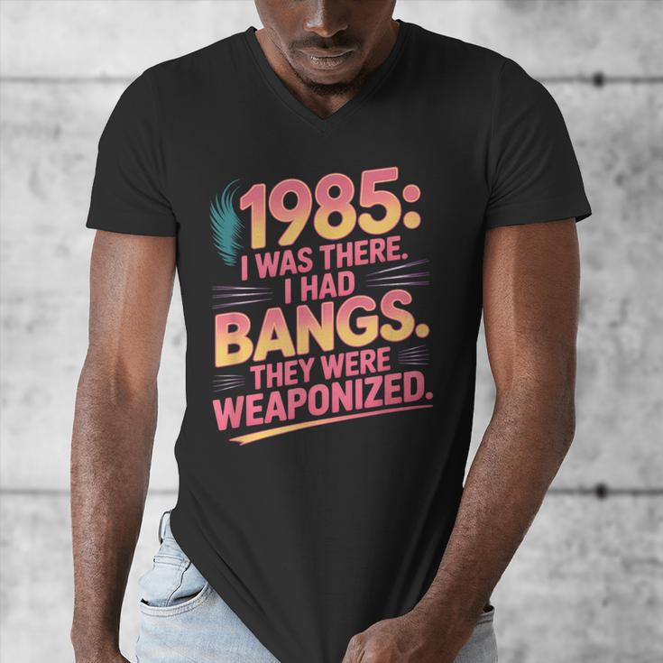 Hilarious 1985 Big Hair Bangs Joke For Gen X Nostalgia Men's V-Neck T-Shirt