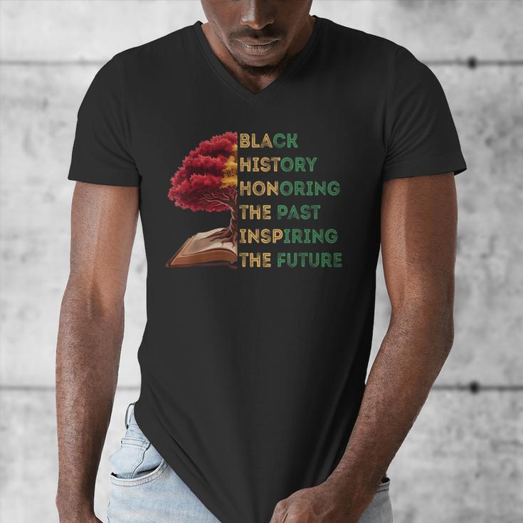 Honoring Past Inspiring Future History Month Tree Book Men's V-Neck T-Shirt