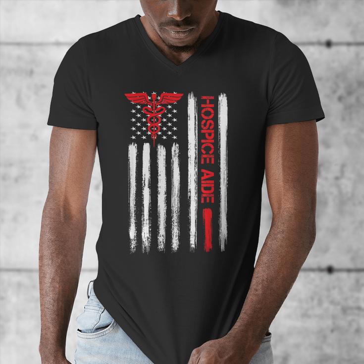 Hospice Aide American Flag Nurses Graduation Medical Men's V-Neck T-Shirt
