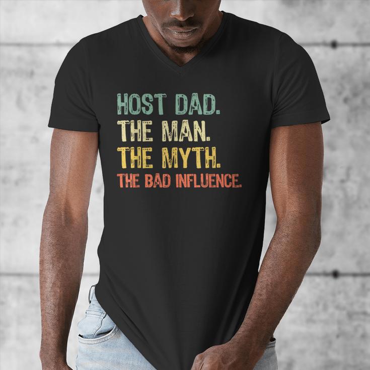 Host Dad The Man Myth The Bad Influence Retro Men's V-Neck T-Shirt