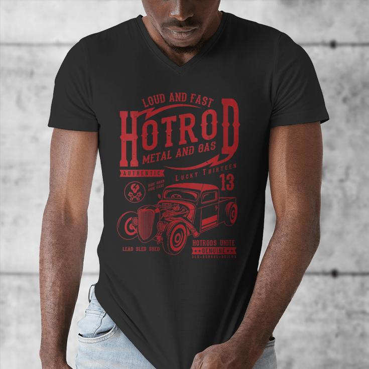 Hotrod Car Automotive Nostalgia Distressed Retro Men's V-Neck T-Shirt