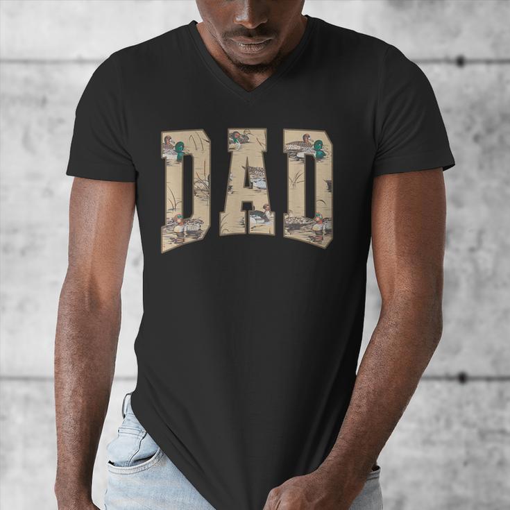 Hunting Dad Duck Camouflage Camo Waterfowl Duck Camo Men Men's V-Neck T-Shirt