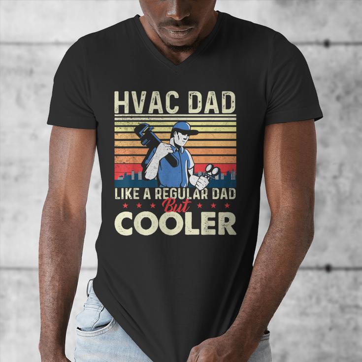HVAC Dad Like A Regular Dad HVAC Technician AC Repairman Men's V-Neck T-Shirt