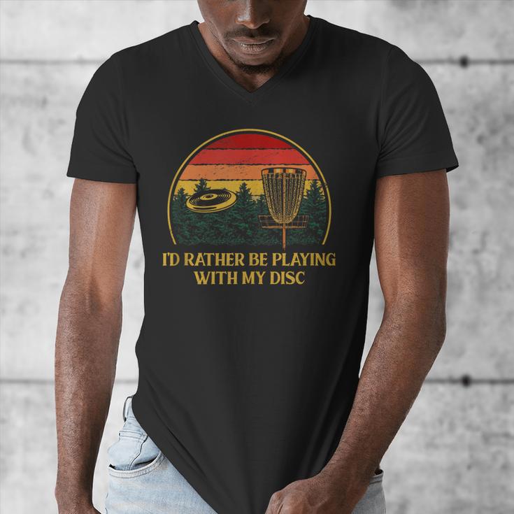 Id Rather Be Playing With My Disc Introvert Disc Golf Men's V-Neck T-Shirt