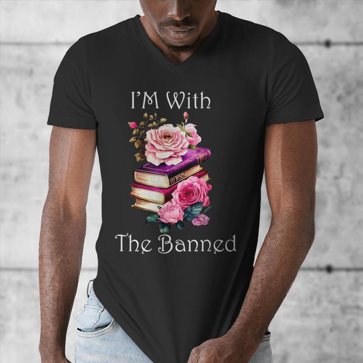 I'm With The Banned Books Bold Statement Against Censorshi Men's V-Neck T-Shirt I'm With The Banned Books Bold Statement Against Censorshi Men's V-Neck T-Shirt