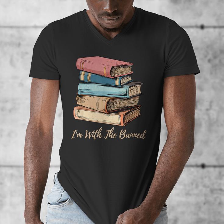 I'm With The Banned Read Banned Books Bookworm Men Women Men's V-Neck T-Shirt