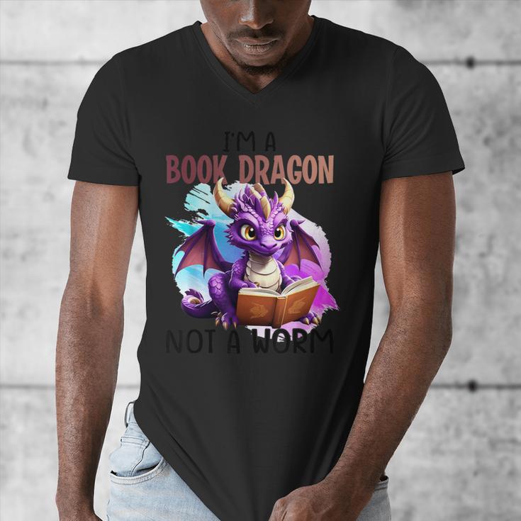 I'm A Book Dragon Not A Worm Men's V-Neck T-Shirt