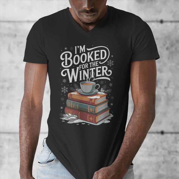 I'm Booked For The Winter Book Lover Men's V-Neck T-Shirt I'm Booked For The Winter Book Lover Men's V-Neck T-Shirt