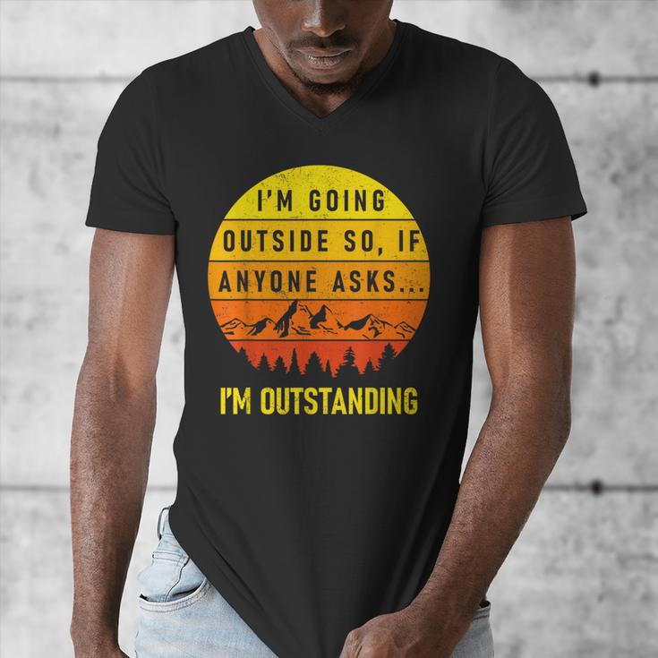 I'm Outstanding Retro Introvert Mountain Trip Lover Men's V-Neck T-Shirt I'm Outstanding Retro Introvert Mountain Trip Lover Men's V-Neck T-Shirt