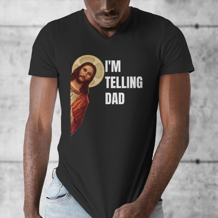 I'm Telling Dad Religious Christian Jesus Meme Men's V-Neck T-Shirt