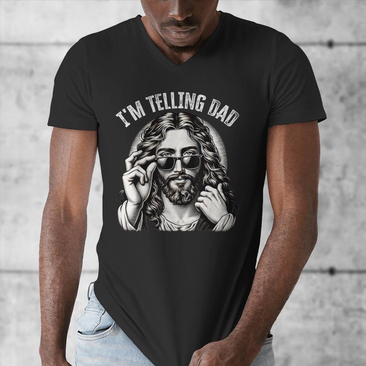 I'm Telling Dad Saying Religious Christian Jesus Meme Men's V-Neck T-Shirt