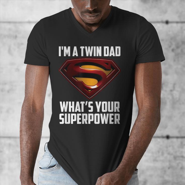 I'm A Twin DAD-What's Your Superpower Men's V-Neck T-Shirt