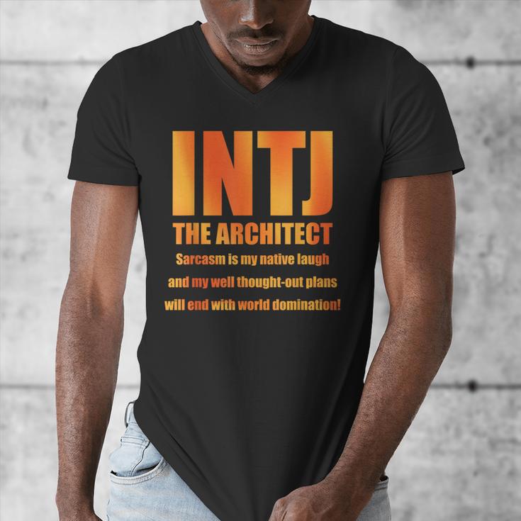INTJ Architect Personality Introvert Sarcastic Orange Men's V-Neck T-Shirt INTJ Architect Personality Introvert Sarcastic Orange Men's V-Neck T-Shirt