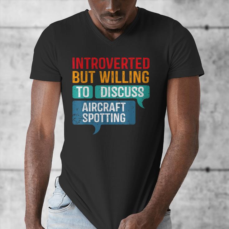 Introvert Aircraft Spotting Lovers Men & Women Men's V-Neck T-Shirt