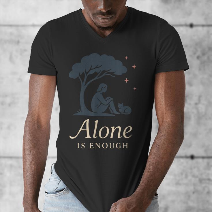 Introvert Alone Is Enough Social Battery Low Antisocial Men's V-Neck T-Shirt