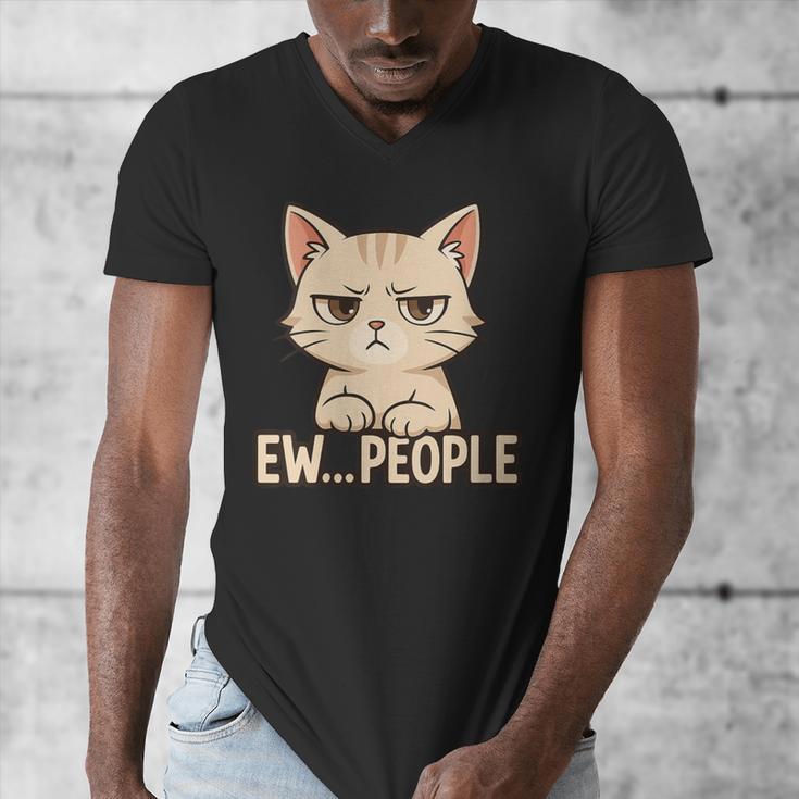 Introvert Anime Cat Ew People Men's V-Neck T-Shirt Introvert Anime Cat Ew People Men's V-Neck T-Shirt