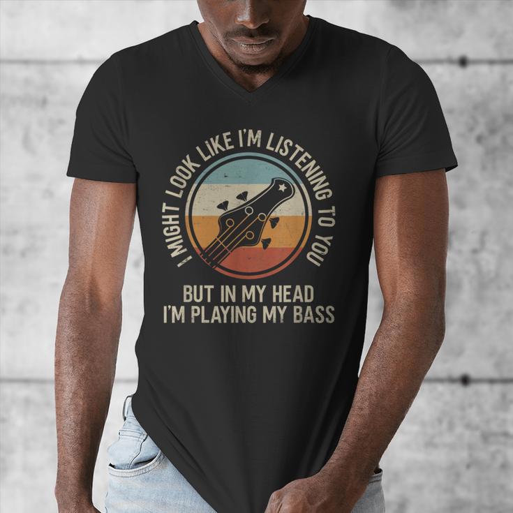 Introvert Bass Guitarist Musician Playing Bass Guitar Men's V-Neck T-Shirt Introvert Bass Guitarist Musician Playing Bass Guitar Men's V-Neck T-Shirt