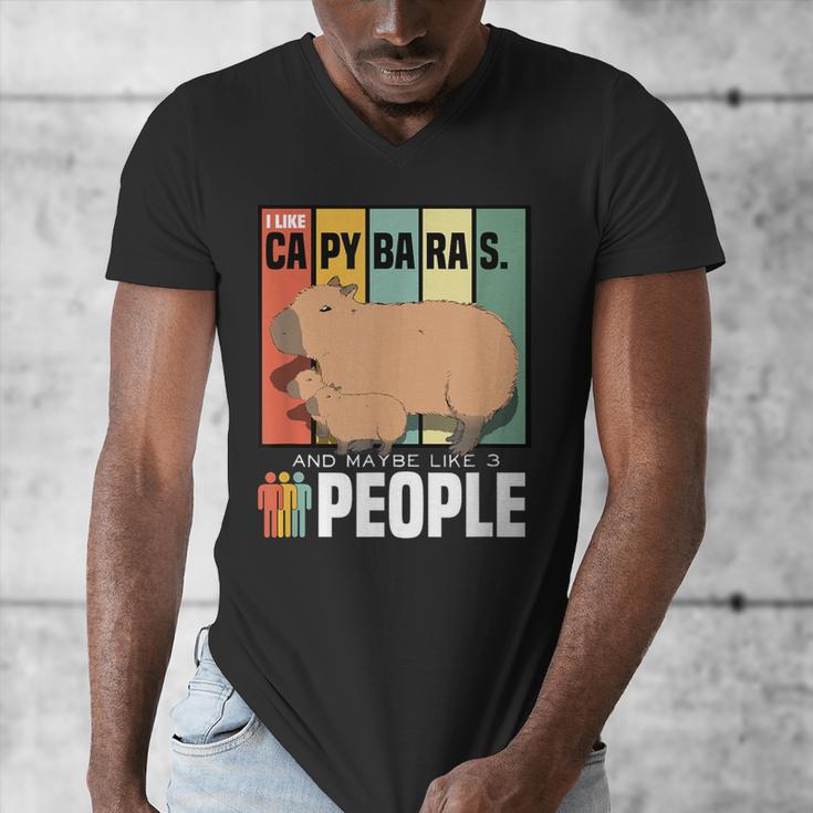 Introvert Capybara Rodent Animal Lover Antisocial Retro Men's V-Neck T-Shirt Introvert Capybara Rodent Animal Lover Antisocial Retro Men's V-Neck T-Shirt