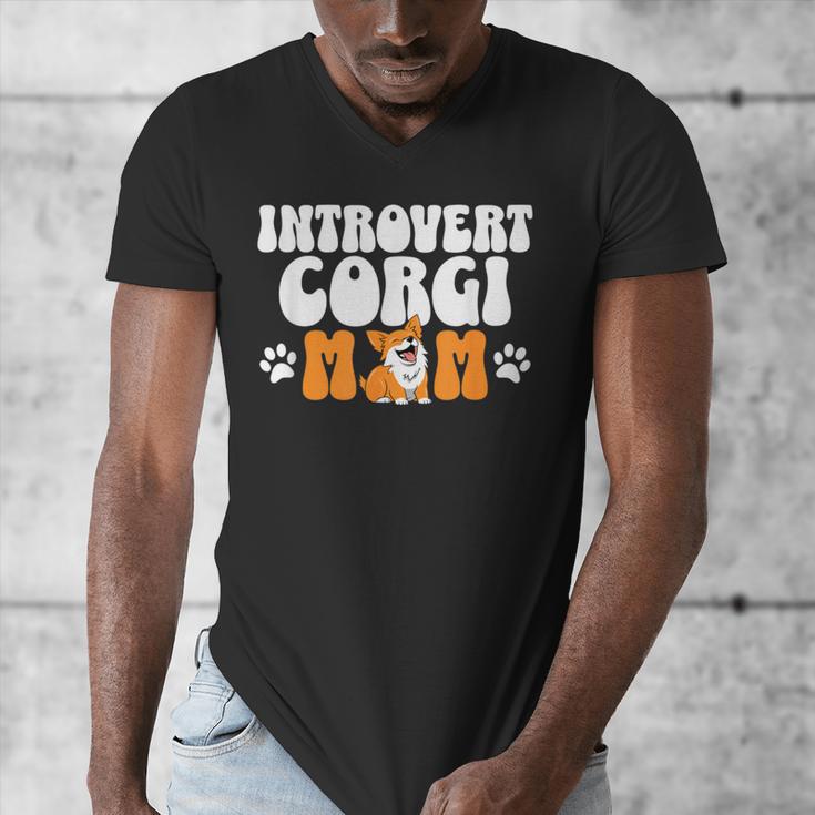 Introvert Corgi Mom Dog Pet Morca Works Dog For Men Women Men's V-Neck T-Shirt Introvert Corgi Mom Dog Pet Morca Works Dog For Men Women Men's V-Neck T-Shirt