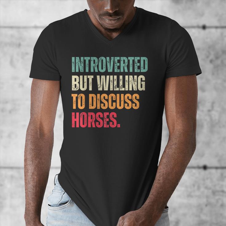 Introvert Cute Horse Lover Horse Riding Equestrian Men's V-Neck T-Shirt Introvert Cute Horse Lover Horse Riding Equestrian Men's V-Neck T-Shirt