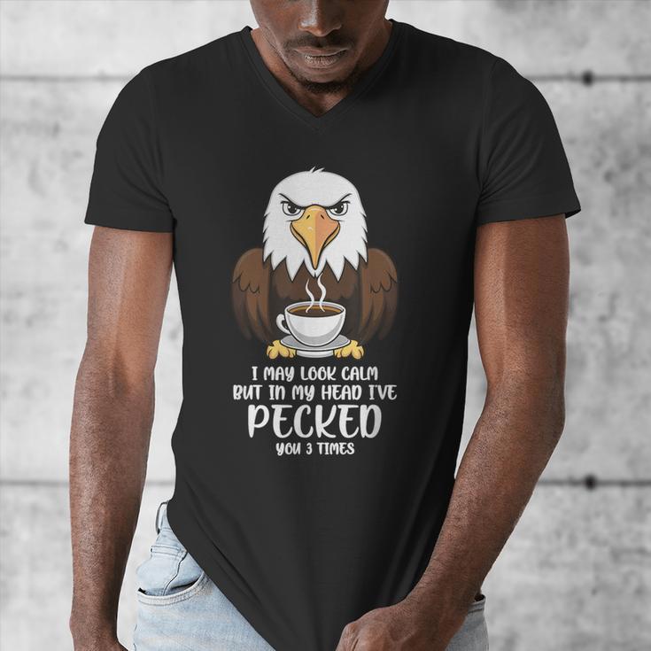 Introvert Eagle And Coffee Lovers Men's V-Neck T-Shirt Introvert Eagle And Coffee Lovers Men's V-Neck T-Shirt