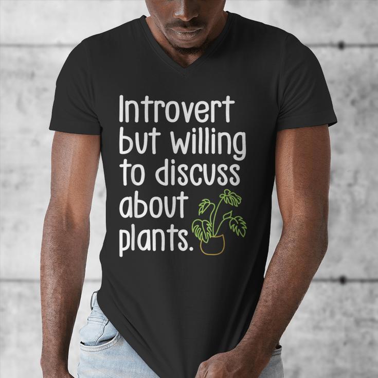Introvert Humorous Plant Lover Gardening Men's V-Neck T-Shirt