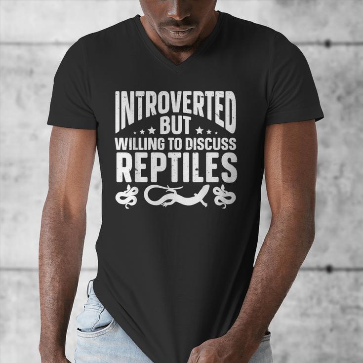 Introvert Quotes Introverted But Willing To Discuss Reptiles Men's V-Neck T-Shirt Introvert Quotes Introverted But Willing To Discuss Reptiles Men's V-Neck T-Shirt
