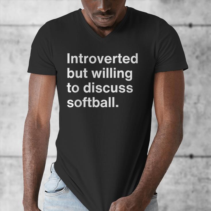 Introvert Softball Player Quote Men's V-Neck T-Shirt Introvert Softball Player Quote Men's V-Neck T-Shirt