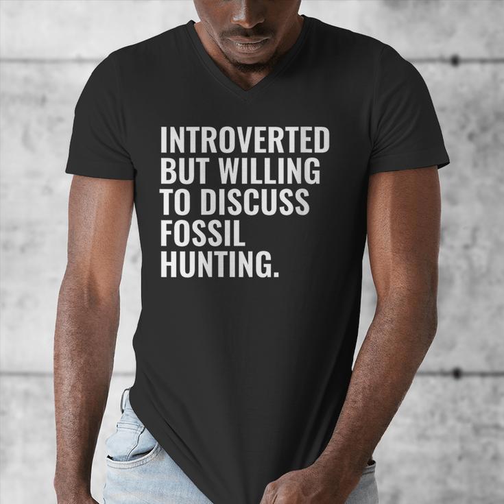 Introverted But Fossil Hunting Introvert Fossil Hunter Men's V-Neck T-Shirt Introverted But Fossil Hunting Introvert Fossil Hunter Men's V-Neck T-Shirt