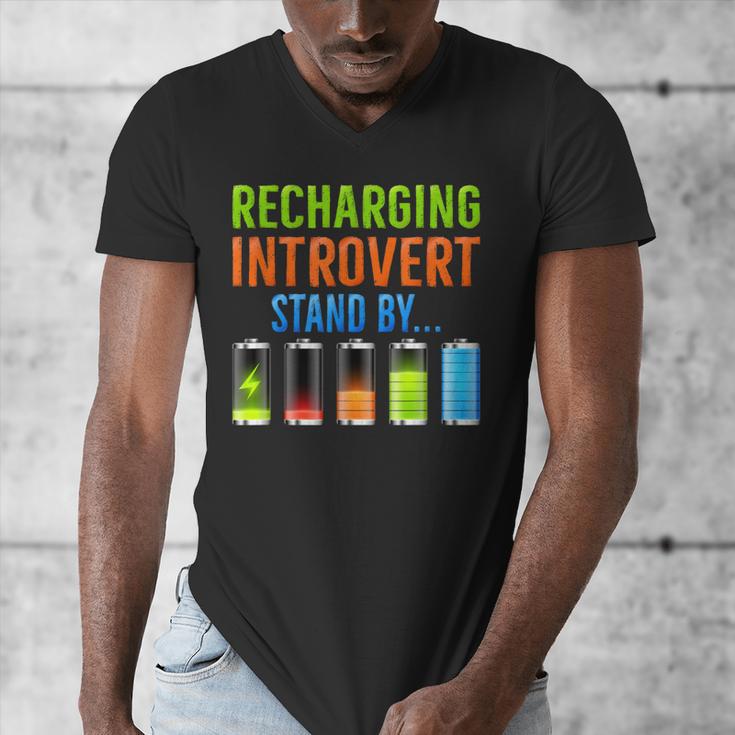 Introverted Recharging Introvert Saying Sarcasm Men's V-Neck T-Shirt Introverted Recharging Introvert Saying Sarcasm Men's V-Neck T-Shirt