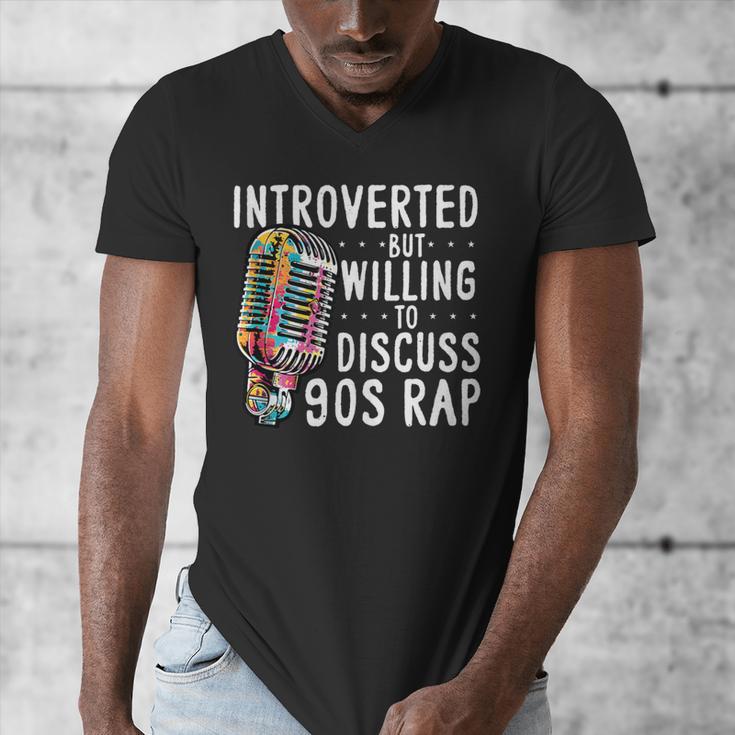 Introverted But Willing To Discuss 90s Rap Socially Awkward Men's V-Neck T-Shirt