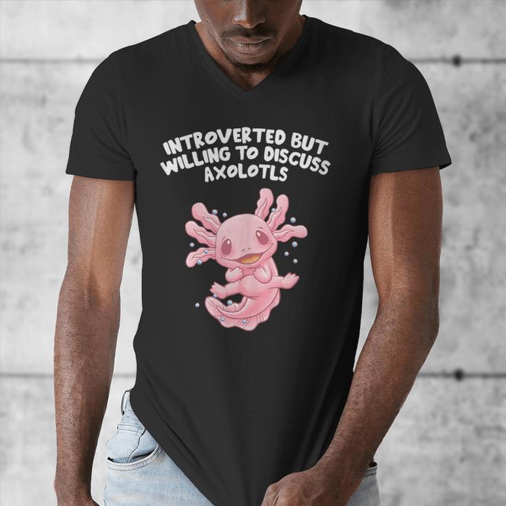 Introverted But Willing To Discuss Axolotl Salamander Men's V-Neck T-Shirt
