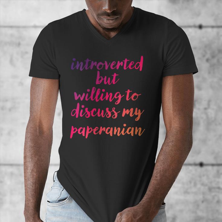 Introverted Willing To Discuss Paperanian Introvert Men's V-Neck T-Shirt Introverted Willing To Discuss Paperanian Introvert Men's V-Neck T-Shirt