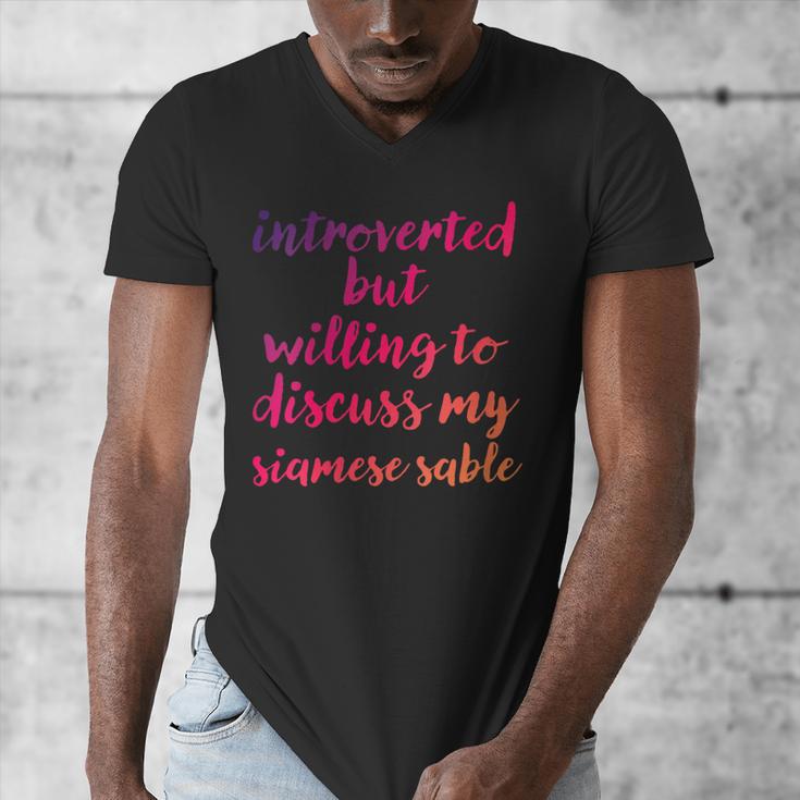 Introverted Willing To Discuss Siamese Sable Introvert Men's V-Neck T-Shirt Introverted Willing To Discuss Siamese Sable Introvert Men's V-Neck T-Shirt
