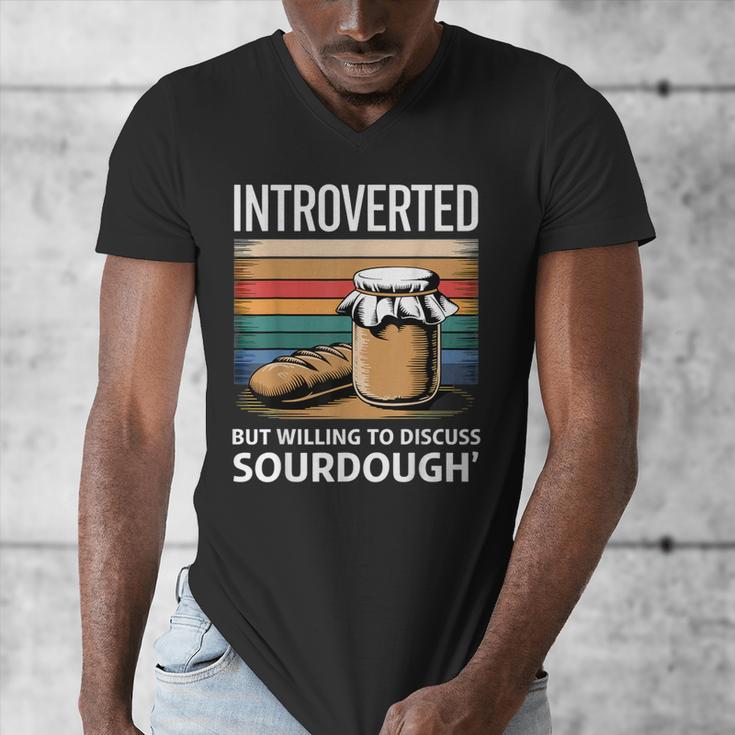 Introverted But Willing To Discuss Sourdough Vintage Baking Men's V-Neck T-Shirt Introverted But Willing To Discuss Sourdough Vintage Baking Men's V-Neck T-Shirt