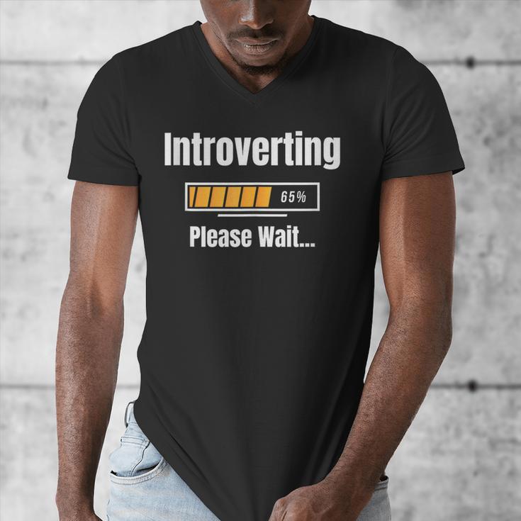 Introverting Please Wait Humor Sarcastic Geek Gamer Jokes Men's V-Neck T-Shirt