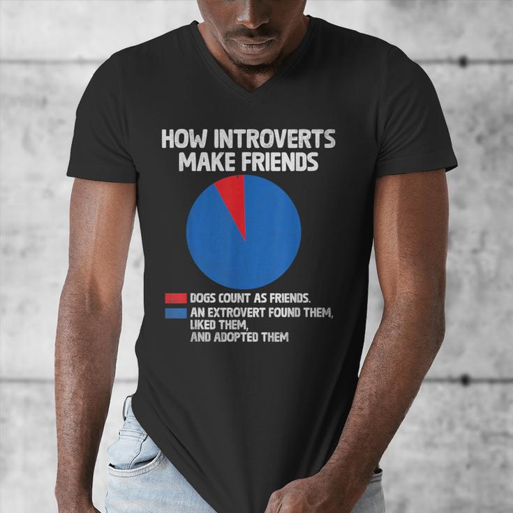 How Introverts Make Friends Sayings For Introverts Men's V-Neck T-Shirt