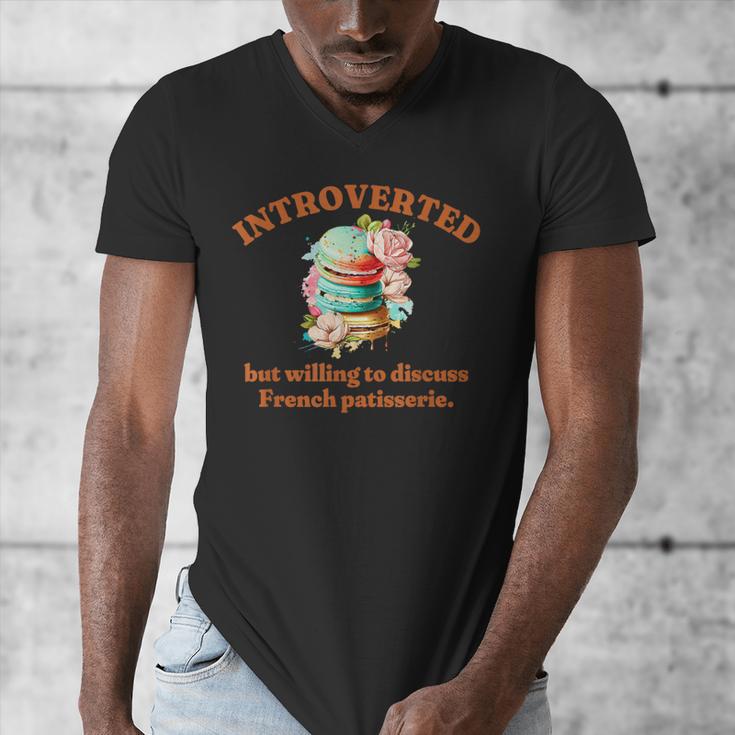 Introvert's Passion For French Patisserie Macarons Men's V-Neck T-Shirt
