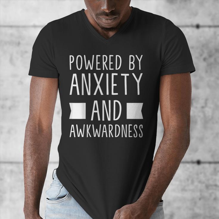 Introverts Social Anxiety Powered By Anxiety And Awkwardness Men's V-Neck T-Shirt