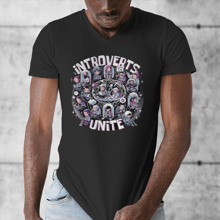 Introverts Unite Quirky Solitude Men's V-Neck T-Shirt Introverts Unite Quirky Solitude Men's V-Neck T-Shirt