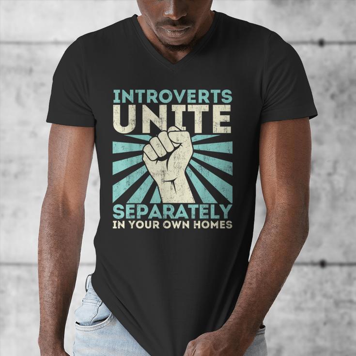 Introverts Unite Separately Introverted Antisocial Men's V-Neck T-Shirt Introverts Unite Separately Introverted Antisocial Men's V-Neck T-Shirt