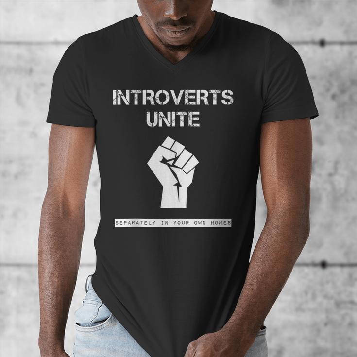 Introverts Unite Separately In Your Own Homes Sarcasm Men's V-Neck T-Shirt